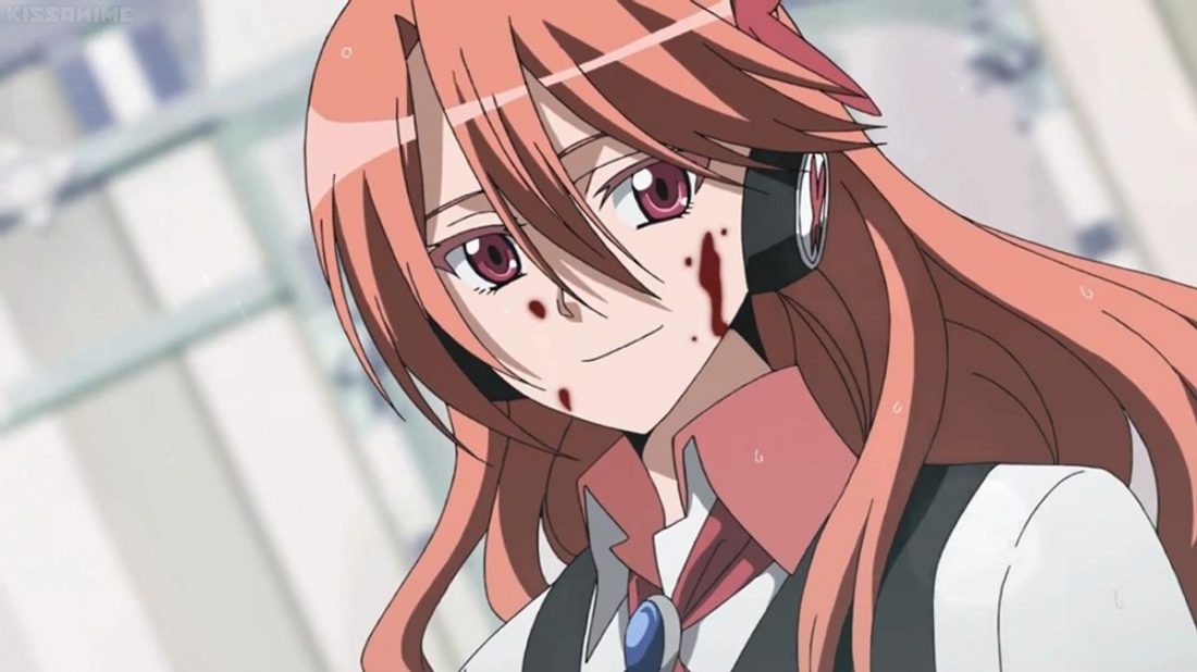 brown haired anime girl with headphones