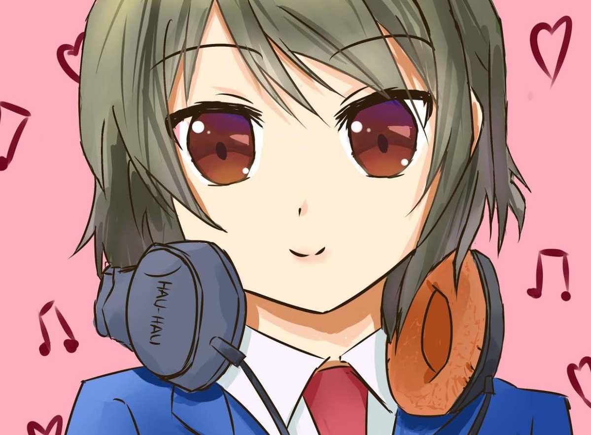 Premium Photo  Cute kawaii anime brunette girl wearing headphones with cat  ears illustartion