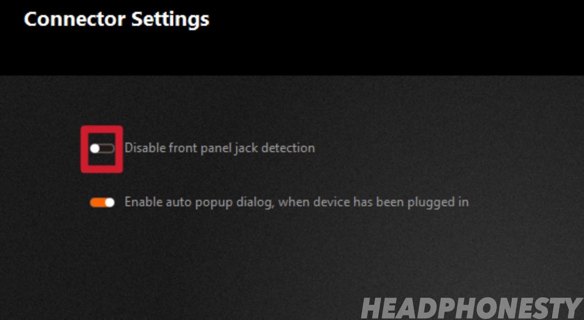 asus realtek hd audio manager disable front panel jack detection