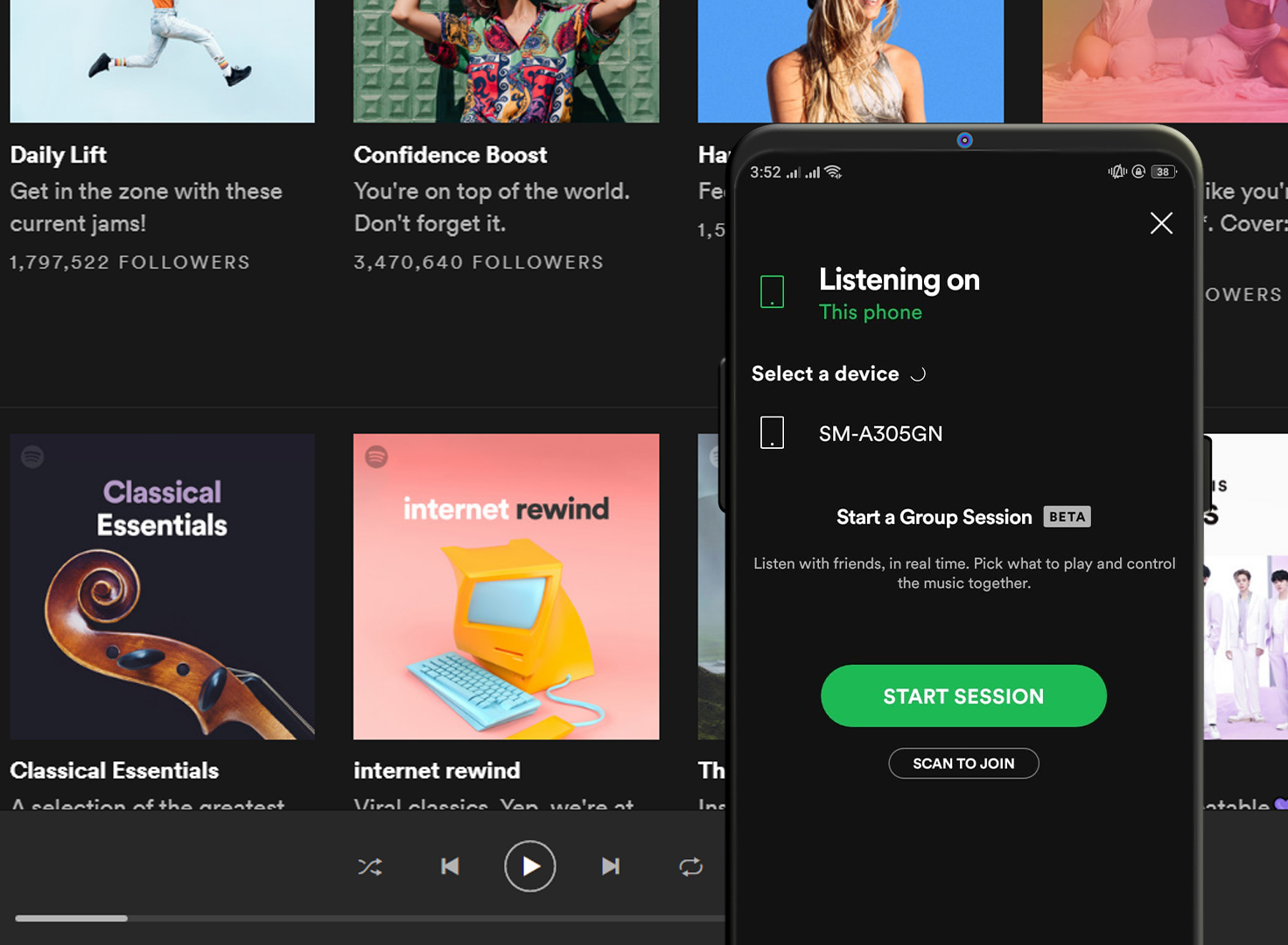 how to set your spotify to online