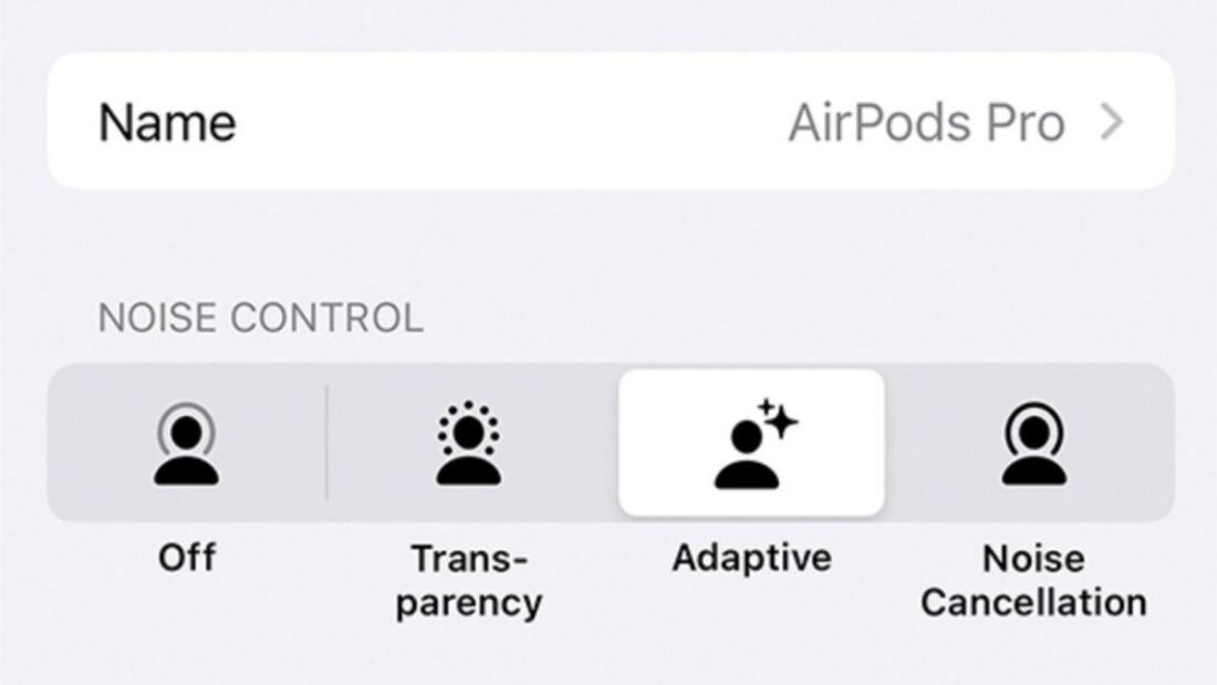 Turning on the Adaptive Audio setting for AirPods Pro 2.